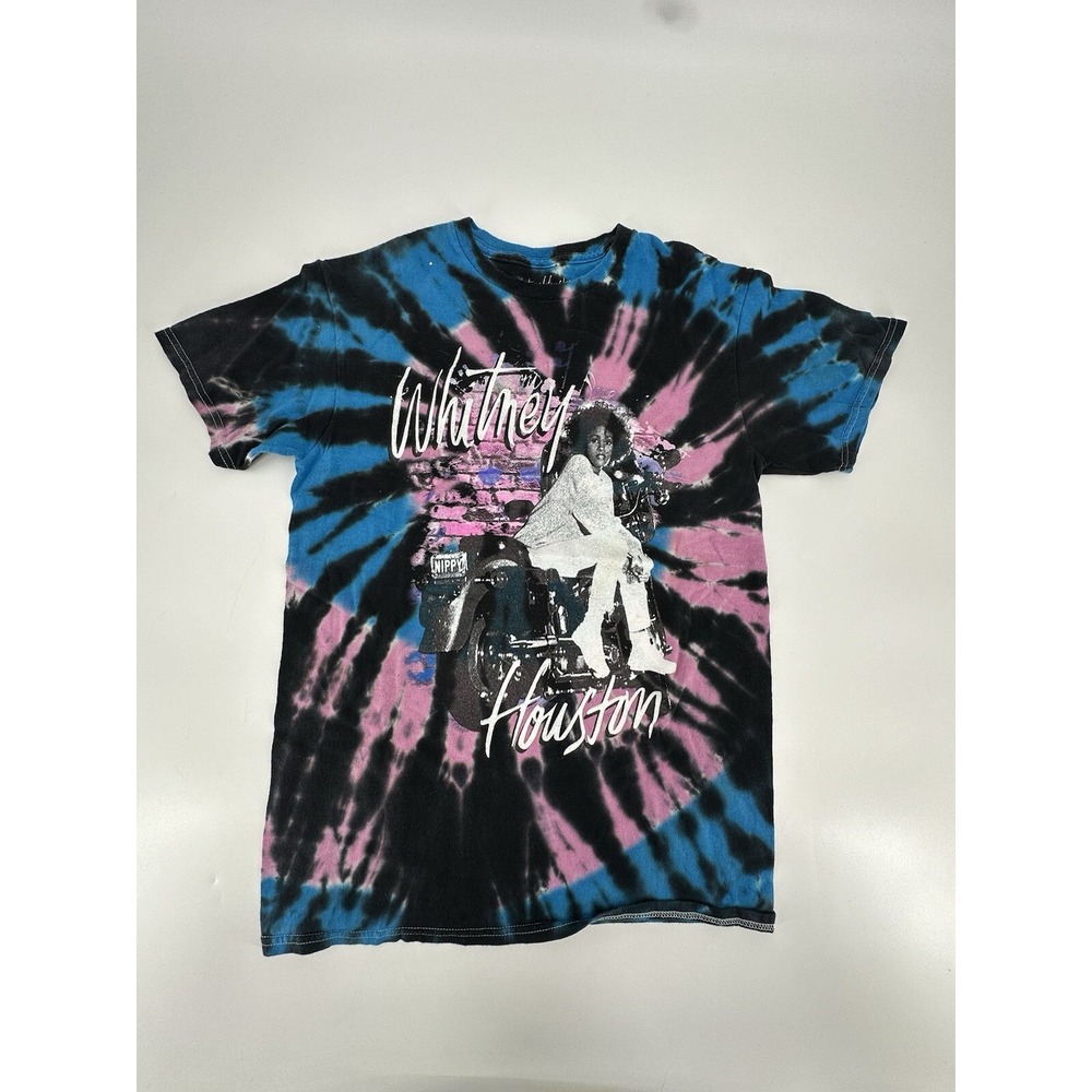 Whitney Houston T Shirt Top Women Small Tie Dye Short Sleeve Cotton Band Tee